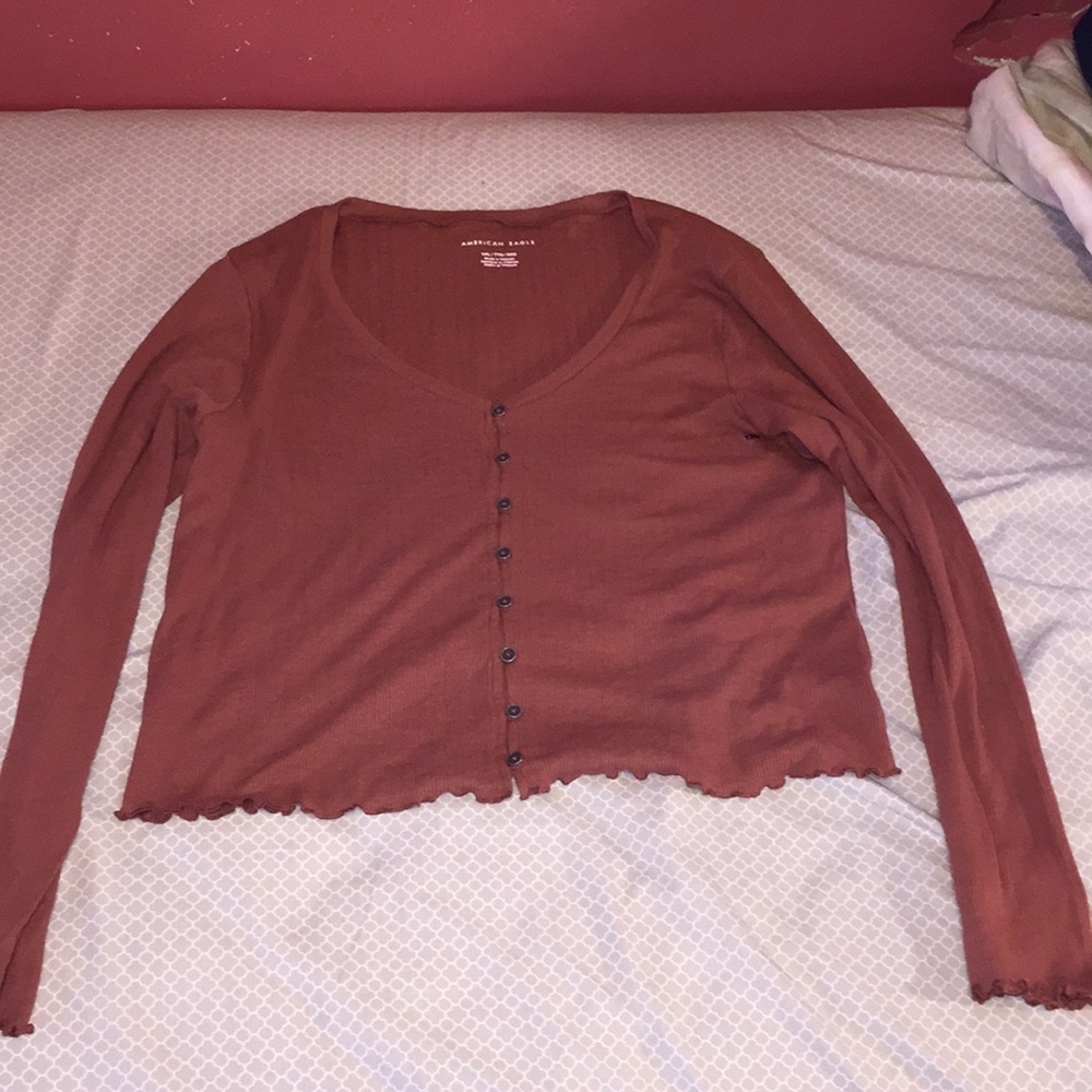 America eagle button down top